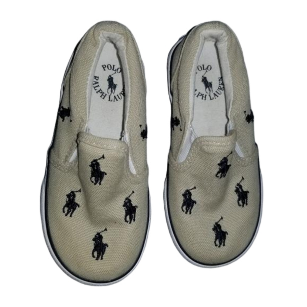 Polo Ralph Lauren Youth Slip On Sneaker Polo Horse Logo Graphic Size 7.5 EUR 24